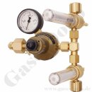 Argon CO2 Druckminderer 200 bar / 3 - 30 l/min mit Flowmeter - Unicontrol 100 Twin-Flow - GCE RHÖNA - 870005