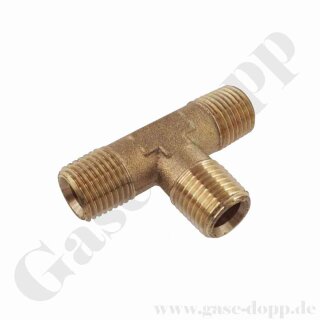 T-Stück - 3 x Aussengewinde G 1/4" RH AG - 45 ° konisch dichtend