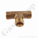 T-Stück - 3 x Aussengewinde G 3/8" RH AG - 45 ° konisch dichtend