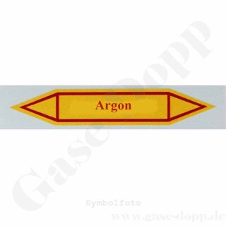 Aufkleber Flussrichtung "Argon"