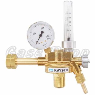 Formiergas Wasserstoff Druckminderer 200 bar 4 - 50 l/min mit Flowmeter - KAYSER 14711