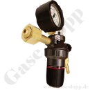 Formiergas Wasserstoff Druckminderer 200 bar 3 - 30 l/min mit Flowmeter - Eingang W21,8x1/14" LH DIN 477-1 Nr.1 Ausgang G 3/8" LH AG + Schlauchtülle - GCE ProControl PC0780846