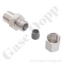 Einschraubverschraubung L6 x 1/4" NPT AG - für 6 mm Rohr M12x1,5 Schneidringverschraubung - 315 bar Edelstahl