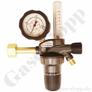 Argon CO2 Druckminderer mit Flowmeter 200 bar / 2 - 16 l/min - Eingang W21,8x1/14" DIN 477-1 Nr.6 Ausgang G 1/4" AG - GCE ProControl PC0780844