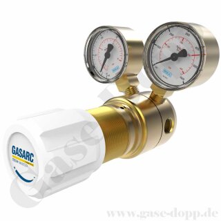 Reinstgasdruckminderer 200 / 300 bar - 0,5 bis 20 bar regelbar - 1-stufig - IN / OUT NPT 1/4" IG - 6 Port - Eingang Rechts - FKM - Messing 4.5 - GASARC TECH MASTER GPS421