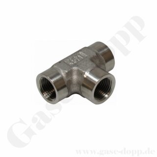 T-Stück 1/4" NPT - IG-IG-IG - T-Muffe 3 x 1/4" NPT IG - bis 420 bar - Edelstahl