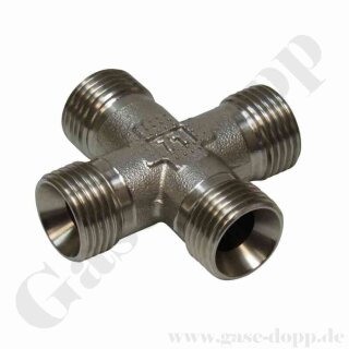 KreuzStück Kreuzverschraubung 4 x G 1/4" AG - 350 bar Edelstahl