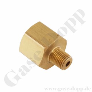 Reduzierung 1/4" NPT AG x G 5/8" IG - Adapter Druckluft DIN 477-1 Nr.13 - 200 bar Messing