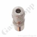 Einschraubverschraubung - RVS 12 mm x 1" NPT AG - Doppelklemmring Rohrverschraubung (RVS) metrisch auf NPT Außengewinde AG - Edelstahl - HAM-LET