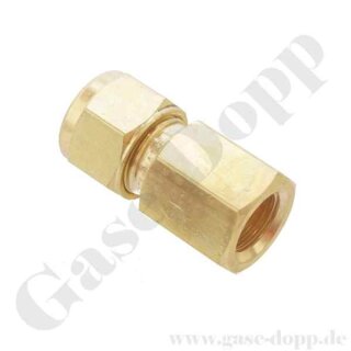 Aufschraubverschraubung gerade - RVS 1/4" x 1/4" NPT IG - Doppelklemmring Rohrverschraubung (RVS) zöllig auf NPT Innengewinde IG - Messing - HAM-LET