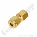 Aufschraubverschraubung gerade - RVS 6 mm x 1/8" NPT IG - Doppelklemmring Rohrverschraubung (RVS) metrisch auf NPT Innengewinde IG - 228 bar - Messing - HAM-LET