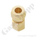 Aufschraubverschraubung gerade - RVS 12 mm x 1/2" NPT IG - Doppelklemmring Rohrverschraubung (RVS) metrisch auf NPT Innengewinde IG - Messing - HAM-LET