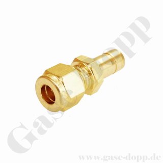 Reduzierschraubverschraubung - RVS 8 mm x RST 10 mm - Doppelklemmring Rohrverschraubung (RVS) metrisch auf Rohrstutzen (RST) metrisch - Messing - HAM-LET