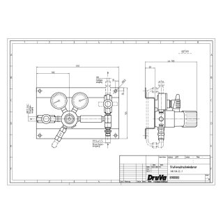 Stationsdruckminderer Entspannungsstation Druckregelstation 1-stufig - 1 x Eingang - bis 14 bar stufenlos regelbar - mit Kontaktmanometer - Eingang: M14x1,5  Ausgang: 1/4" NPT IG - GCE Druva SMD50022