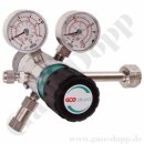 Flaschendruckminderer 6.0 - 230 bar - DIN 477 Nr.6 / W21,8x1/14" - Argon Helium CO2 - 2-stufig - 0,2 bis 3 bar (a) AbsolutDruck regelbar vakuumtauglich - Ausgang: KRV 6mm - Messing verchromt - GCE DRUVA FMD52214