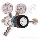 Flaschendruckminderer 6.0 - 230 bar - DIN 477 Nr.6 / W21,8x1/14" - Argon Helium CO2 - 2-stufig - 0,2 bis 3 bar (a) AbsolutDruck regelbar vakuumtauglich - Ausgang: KRV 6mm - Messing verchromt - GCE DRUVA FMD52214