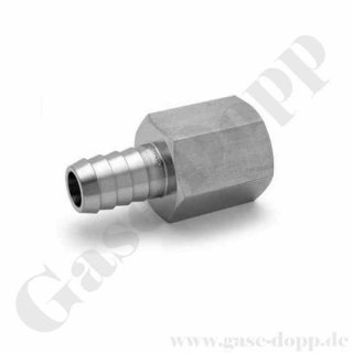 Schlauchtülle 9,5 mm - 11,4 mm x 3/8" NPT IG - Edelstahl - Gewindetülle mit Schlauchanschluss / Adapter Schlauch Rohrstutzen