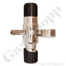 Reinstgasdruckminderer 300 bar - -0,3 bis 2 bar (a) AbsolutDruck regelbar - vakuumtauglich - 2-stufig - IN / OUT NPT 1/4" IG - 6 Port - Eingang Rechts - FKM - Messing verchromt 6.0 - GCE Druva CPLAVDJ