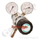 Reinstgasdruckminderer 300 bar - -0,3 bis 3 bar (a) AbsolutDruck regelbar - vakuumtauglich - 2-stufig - IN / OUT NPT 1/4" IG - 6 Port - Eingang Rechts - FKM - Messing verchromt 6.0 - GCE Druva CPLAVDJ