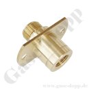 Rückwandeinbau Adapter für Labor Entnahmedruckminderer - für 3 mm Wandstärke - G 3/8" AG x 1/4" NPT IG - Länge 39 mm - Messing - GCE DRUVA EMD31000 H23303203