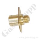 Rückwandeinbau Adapter für Labor Entnahmedruckminderer - für 3 mm Wandstärke - G 3/8" AG x 1/4" NPT IG - Länge 39 mm - Messing - GCE DRUVA EMD31000 H23303203