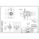 Rückwandeinbau Adapter für Labor Entnahmedruckminderer - für 3 mm Wandstärke - G 3/8" AG x 1/4" NPT IG - Länge 39 mm - Messing - GCE DRUVA EMD31000 H23303203