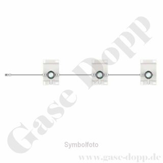 Flaschenaschluss Verteiler 3-fach - Anschluss Rechts - Eingang M 14x1,5 - Ausgang M14x1,5 - Edelstahl - GCE Druva