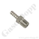 Aussengewinde Schlauchtülle G 1/4" AG x 6 mm Schlauchtülle für Schlauch ca. ID Ø 6 mm -  flachdichtend - Messing verchromt