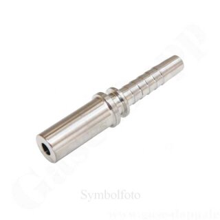 Schlauchverbinder - Rohrstutzen RST 6 mm x 6 mm Schlauchtülle - L6 Schlaucharmatur Pressnippel - 400 bar - Edelstahl