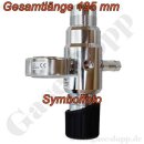 Leitungsdruckminderer 200 bar - 0,1 bis 1 bar regelbar - 2-stufig - Eingang G 1/4" AG - Ausgang G 1/4" IG - 6 Port - Eingang Rechts - 3 m³/h - FKM - Messing verchromt 6.0 - GCE DruvaPUR CPLLVDJ