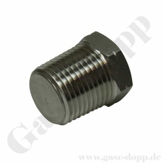 Verschlussschraube 3/4" NPT AG - mit Aussensechskant - 630 bar Edelstahl