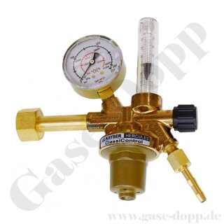 Argon CO2 Druckminderer 200 bar 3 - 30 l/min mit Flowmeter - ClassiControl - KAYSER/HERCULES KH14270N / CK1203