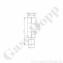 Sicherheitsüberdruckventil - Ansprechdruck 16,2 bar - IN 1/4" NPT AG - OUT 1/4" NPT IG - Messing verchromt - EPDM