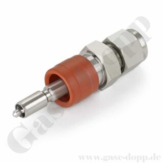 Schnellkupplung QC6 - Stecker DESO (geöffnet - absperrend) - max. 206 bar / 204°C - Anschluss 10mm KRV - Edelstahl - HAM-LET