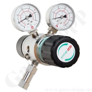 Reinstgasdruckminderer 300 bar - 0,3 bis 3 bar regelbar - 2-stufig - IN / OUT NPT 1/4" IG - 6 Port - Eingang Rechts - 20 m³/h - EPDM - Edelstahl 6.0 - GCE Druva CSLHEDJ