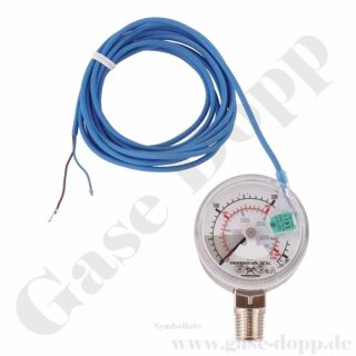 Kontaktmanometer 0 - 40 bar - NPT 1/4" AG - Ø 50 mm - Edelstahl - mit Reedkontakt - EX-Zone geeignet - GCE H28183301