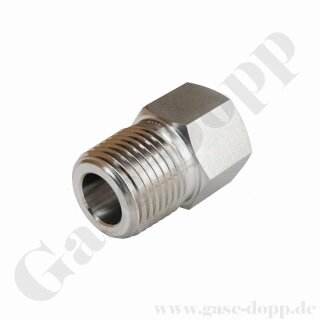 Reduzierung 1/2" NPT AG x 3/4" NPT IG - Edelstahl - Adapter NPT Aussengewinde x NPT Innengewinde